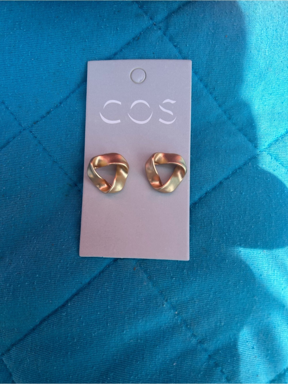 COS Gold-Tone Twisted Loop Stud Earrings